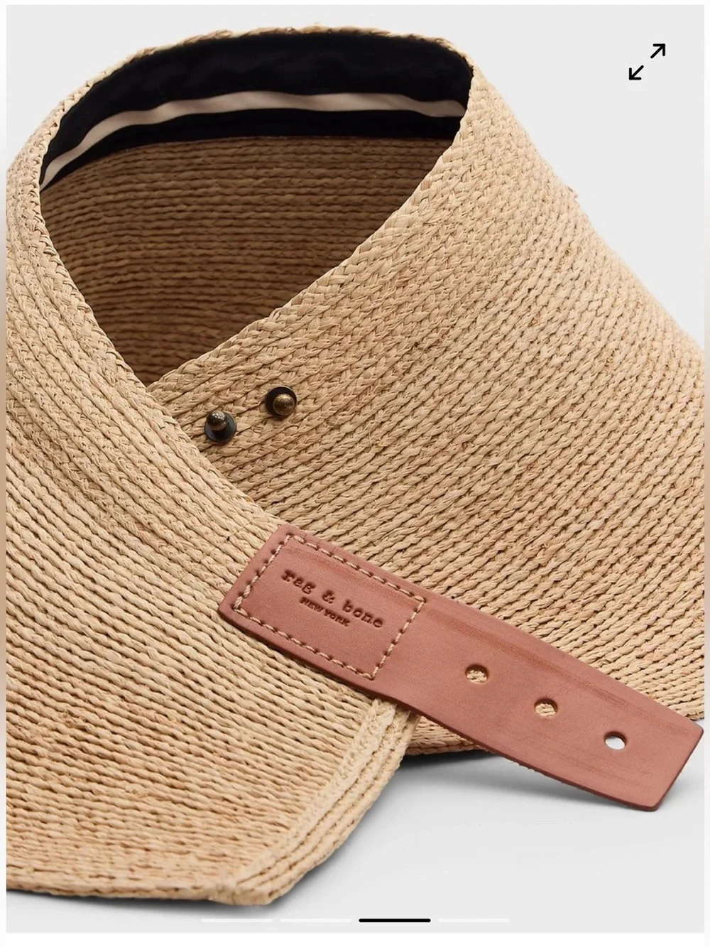 rag & bone Meredith Rollable Raffia Visor $278 Color: Natural Straw one size new